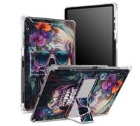 for iPad Mini 6 Case/iPad Mini 6th Gen 2021 8.3 inch Case with Pencil Holder, Transparent Back with Glasses Sugar Skull, Corner Protection Shockproof Cover with Hard Kickstand