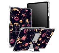 for iPad Mini 6 Case/iPad Mini 6th Gen 2021 8.3 inch Case with Pencil Holder, Transparent Back with Witchy Gothic Moon Sun, Corner Protection Shockproof Cover with Hard Kickstand