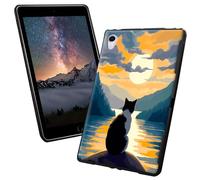 for iPad Mini 6th Generation Case with Cat in The Sunset Pattern Style Design Slim Soft Lightweight TPU Rubber Shock Proof Protective Tablet Case Cover for iPad Mini 6th Generation 8.3 inch 2021