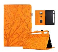 for iPad Mini 7 (2024) Case Cover, Embossed Lucky Tree PU Leather Flip Protective Stand Card Slots Flip Smart Case Cover for iPad Mini 7 (2024), Khaki