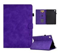for iPad Mini 7 (2024) Case Cover, Embossed Smile Love PU Leather Flip Protective Stand Card Slots Flip Smart Case Cover for iPad Mini 7 (2024), purple