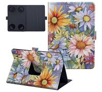 for iPad Mini 7 Case 8.3 inch Lightweight 360 Degree Rotating PU Leather Cover with Multi-Angle Viewing Stand Tablet Case for iPad Mini 7th Generation 2024 - Sunflower Flower