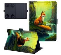 for iPad Mini 7 Case 8.3 inch Lightweight 360 Degree Rotating PU Leather Cover with Multi-Angle Viewing Stand Tablet Case for iPad Mini 7th Generation 2024 - Green Forest Red Fox