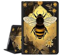 for iPad mini 7 Case A17 Pro,for iPad mini 7th/6th Generation Case 2024/2021 8.3 Inch,Slim Smart PU Leather Adjustable Stand Protective Cover with Auto Wake/Sleep,Bee Flowers