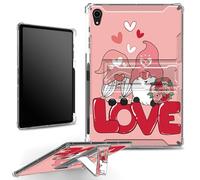 for iPad Mini 8.3" 6th Gen 2021 Model A2567 A2568 A2569 Case with Pencil Holder, Clear Military-Grade Corners Shock Absorbent Case with Built-in Kickstand Soft TPU Bumper, Love Valentine's Day