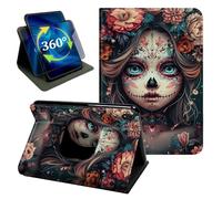 for iPad mini A17 Pro/Mini 6 Case 8.3" Mexican Girl Skeleton Stand Cover