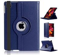 For iPad Pro 11 Case (2018/2020/2021/2022) 4th 3rd 2nd 1st Generation [360 Rotating Stand] [Auto Sleep/Wake] PU Leather Smart Folio Protective Cover (BLUE)