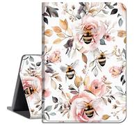 for iPad Pro 11 '' Case 2018 Release,Slim Soft Shockproof TPU Silicone Protective Back Shell Case for Apple iPad Pro 11 Inch 2018,Pink Flowers and Bee