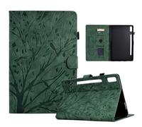 for iPad Pro 11 inch 2024 (M4 5th gen) Case Cover, Embossed Lucky Tree PU Leather Flip Protective Stand Card Slots Flip Smart Case Cover for iPad Pro 11 inch 2024 (M4 5th gen), green