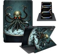 for iPad Pro 11 Inch Case 2024 (M4), 360° Rotating PU Leather Stand Cover with Auto Sleep/Wake, Multi-Angle Viewing, Shockproof TPU Back, Full Protection, Kraken