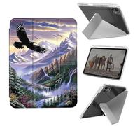 for iPad Pro 11 Inch Case (M4) 2024 5th Gen (Model: A2836/A2837/A3006), Shockproof Clear with Pencil Holder Folding Y Shape Stand Case for iPad Pro 11 Inch,Eagles in The Sky