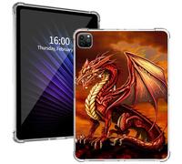 for iPad Pro 11-Inch Transparent Protective Case, Slim Lightweight Shock-Absorbing Clear TPU Cover with Raised Lips and Perfectly Aligned Cutouts for iPad Pro 2022/2021/2020, Red Dragon