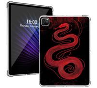 for iPad Pro 11-Inch Transparent Protective Case, Slim Lightweight Shock-Absorbing Clear TPU Cover with Raised Lips and Perfectly Aligned Cutouts for iPad Pro 2022/2021/2020, Red Snake