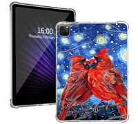 for iPad Pro 11-Inch Transparent Protective Case, Slim Lightweight Shock-Absorbing Clear TPU Cover with Raised Lips and Perfectly Aligned Cutouts for iPad Pro 2022/2021/2020, Red Birds