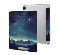 for iPad Pro 12.9" 2021 Case Cute,for Apple Pencil Holder Celestial Night Sky Printed Shockproof Cover,Lightweight & Multi-Angle Viewing