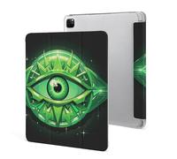 for iPad Pro 12.9" 2021 Case Cute,for Apple Pencil Holder Green Evil Eye Printed Shockproof Cover,Lightweight & Multi-Angle Viewing