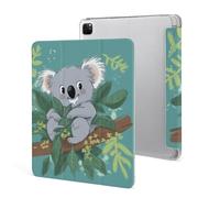 for iPad Pro 12.9" 2021 Case Cute,for Apple Pencil Holder Koala Vine Cartoon Printed Shockproof Cover,Lightweight & Multi-Angle Viewing