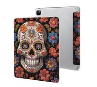 for iPad Pro 12.9" 2021 Case Cute,for Apple Pencil Holder Sugar Skulls Printed Shockproof Cover,Lightweight & Multi-Angle Viewing