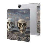for iPad Pro 12.9" 2021 Case Cute,for Apple Pencil Holder Two Different Skulls Printed Shockproof Cover,Lightweight & Multi-Angle Viewing