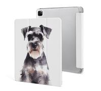 for iPad Pro 12.9" 2021 Case Cute,for Apple Pencil Holder Well-Behaved Schnauzer Printed Shockproof Cover,Lightweight & Multi-Angle Viewing