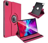 For iPad Pro 12.9 Case 3rd-4th-5th Generation (2021/2020/2018 Model) 360 Leather Wallet Rotating Durable Protective Cover (Pink)