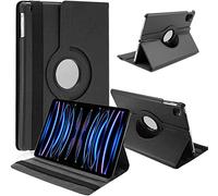 For iPad Pro 12.9 Case 3rd-4th-5th Generation (2021/2020/2018 Model) 360 Leather Wallet Rotating Durable Protective Cover (Black)