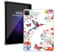 for iPad Pro 12.9 Case 6th/5th/4th/3rd Generation 2022/2021/2020/2018, Ultra-Thin Lightweight Cover with Soft Transparent TPU Bumpers & Precise Cutouts for iPad Pro 12.9, Bird Flowers