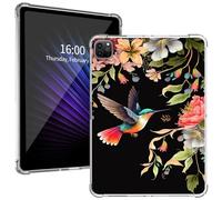 for iPad Pro 12.9 Case 6th/5th/4th/3rd Generation 2022/2021/2020/2018, Ultra-Thin Lightweight Cover with Soft Transparent TPU Bumpers & Precise Cutouts for iPad Pro 12.9, Bird Flower