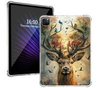 for iPad Pro 12.9 Case 6th/5th/4th/3rd Generation 2022/2021/2020/2018, Ultra-Thin Lightweight Cover with Soft Transparent TPU Bumpers & Precise Cutouts for iPad Pro 12.9, Bird Deer
