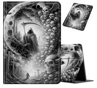 for iPad Pro 12.9 Inch Case 2022/2021/2020 (6th/5th/4th Gen), Slim Lightweight PU Leather Stand Folio Cover with Auto Wake/Sleep, Shockproof TPU Back Shell for iPad Pro 12.9, Death Messenger