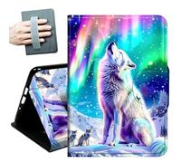 for iPad Pro 12.9 Inch Case 2022/2021/2020(6th/5th/4th Gen),with Hand Straps and Auto Wake/Sleep Leather Slim Multiple Angles Stand Smart Cover for iPad Air 13 inch 2024,Arctic Wolf