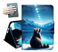 for iPad Pro 12.9 Inch Case 2022/2021/2020(6th/5th/4th Gen),with Hand Straps and Auto Wake/Sleep Leather Slim Multiple Angles Stand Smart Cover for iPad Air 13 inch 2024,Cute Arctic Bear