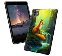 for iPad Pro 13 inch Case 2024 7th Generation M4 for iPad Air 13 inch Case M2 with Green Forest Red Fox Pattern Style Design Slim Soft Lightweight TPU Rubber Shock Proof Protective Tablet Cover