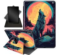 for iPad Pro 13 Inch Case M4 2024 (7th Gen) for iPad Pro 13 Case,360 Degree Rotating Stand Smart Protective Cover Case for iPad Pro 2024 Model (A2925/ A2926/A3007),Moonlight Wolf Howl