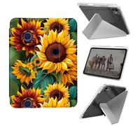 for iPad Pro 13 Inch Case M4 2024 7th Generation,Shockproof Clear with Pencil Holder Folding Y Shape Stand Cover for iPad Pro 13 Inch M4 2024 7th Gen,Beautiful Sunflower