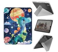 for iPad Pro 13 Inch Case M4 2024 7th Generation,Shockproof Clear with Pencil Holder Folding Y Shape Stand Case for iPad Pro 13 Inch M4 2024 7th Gen,Planet Dinosaur