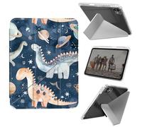 for iPad Pro 13 Inch Case M4 2024 7th Generation,Shockproof Clear with Pencil Holder Folding Y Shape Stand Case for iPad Pro 13 Inch M4 2024 7th Gen,Planet Dinosaur