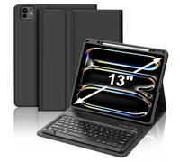 for iPad Pro 13 Inch Keyboard Case 2024, Magnetic Detachable Pro 13 M4 Case with Keyboard, Tablet 13’’ Keyboard Case for iPad Pro 7th Gen, Smart Leather Folio Case for iPad Pro 13 Keyboard, Black