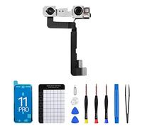 for iPhone 11 Pro Front Camera Replacement for 12MP New Face Front Camera Part Facing Lens Module Transmitter Light Receiver Flex Cable Connector Repair Fix Tools Kit for A2160 A2217 A2215
