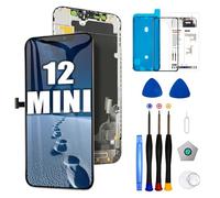 for iPhone 12 Mini Screen Replacement,5.4 Inch LCD Screen 3D Touch Display Digitizer Frame Assembly with Repair Tools Kit+Magnetic Screw Mat+Screen Protector+Waterproof Seal for A2398,A2399,A2400