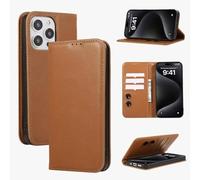 For iPhone 12 Pro Max Case Leather Wallet Book Flip Stand View Slim Phone Cover with Magnetic, Card Holder Slots Compatible with iPhone 12 Pro Max,brown
