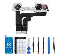 for iPhone 12 Pro Max Front Camera Replacement Repair Kit 12MP 6.7", 12promax Facing Lens Module Part Structured Light Receiver Transmitter Flex Cable Connector Fix Tools for A2342 A2410 A2411 A2412