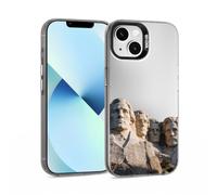 for iPhone 13 Case, Mount Rushmore Presidents Pattern Design Soft TPU Shockproof Protective Phone Cover, Slim Fit with 1mm Raised Screen & 2mm Raised Camera Edge Protection for Women Men Girls