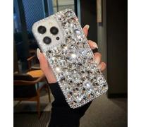 for iPhone 14 Pro Max Bling Glitter Case,Luxury Shiny Diamond Crystal Rhinestone Sparkly Jewelled Gemstone 3D Handmade Clear Cover Case for Women with iPhone 14 Pro Max 6.7''