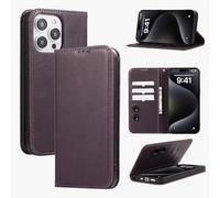 For iPhone 14 Pro Max Case Leather Wallet Book Flip Stand View Slim Phone Cover with Magnetic, Card Holder Slots Compatible with iPhone 14 Pro Max,Coffee