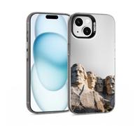 for iPhone 15 Case, Mount Rushmore Presidents Pattern Design Soft TPU Shockproof Protective Phone Cover, Slim Fit with 1mm Raised Screen & 2mm Raised Camera Edge Protection for Women Men Girls