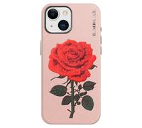 for iPhone 15 Case Unique Artificial Embroidery, Traditional Chinese Craft Military Grade Drop Protection Scratch Resistant with Anti-Fingerprint Phone Case for iPhone 15 Cover Thin Rose (Pink)