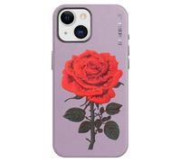 for iPhone 15 Case Unique Artificial Embroidery, Traditional Chinese Craft Military Grade Drop Protection Scratch Resistant with Anti-Fingerprint Phone Case for iPhone 15 Cover Thin Rose (Purple)