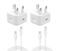 for iPhone 15 Fast Charger, [MFi Certified] 2Pack 20W PD USB C Charger Plug with 6FT USB C to C Cable for iPhone 17/Air/16/15 Plus/15 Pro/15 Pro Max, iPad Pro/Air/Mini, USBC Charger UK Power Adapter