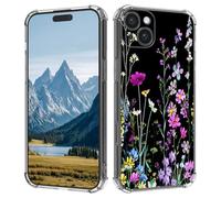 for iPhone 15 Plus Case,Slim Transparent Flexible TPU Durable Shockproof Anti-Scratch Anti-Fall Phone Cover for iPhone 15 Plus 6.7 Inch,Wildflower Plant
